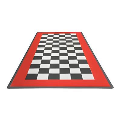Swisstrax Diamondtrax Home Single Car Garage Floor Tile Mat (Jet Black / Racing Red / Arctic White)