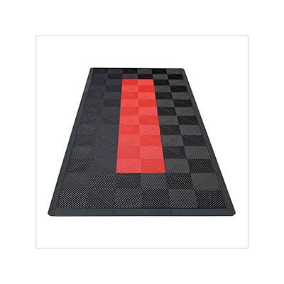 Swisstrax Ribtrax Pro Motorcycle Garage Floor Tile Mat (Jet Black / Racing Red)