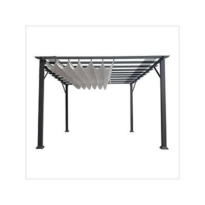 Paragon Outdoor 11 x 16 ft. Florence Soft Top Aluminum Pergola (Grey Frame / Silver Canopy)
