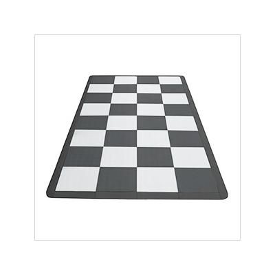 Speedway Tile Motorcycle Garage Floor Tile Mat / Pad (Black / White)