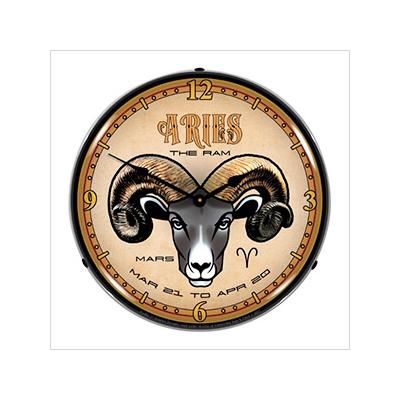 Collectable Sign and Clock Aries Backlit Wall Clock