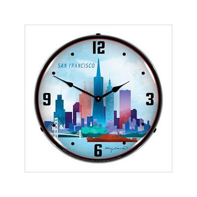Collectable Sign and Clock San Francisco Skyline Backlit Wall Clock