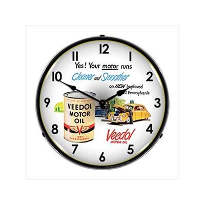 Collectable Sign and Clock Veedol Motor Oil Backlit Wall Clock