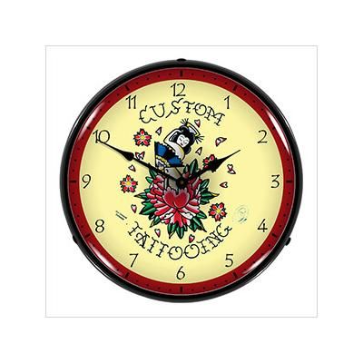 Collectable Sign and Clock Custom Tattooing Backlit Wall Clock