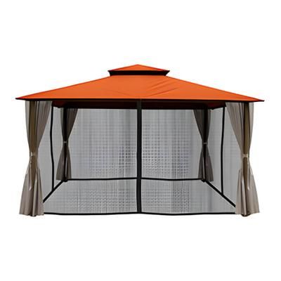 Paragon Outdoor 11 x 14 ft. Soft Top Gazebo with Mosquito Netting and Privacy Panels (Rust Canopy)