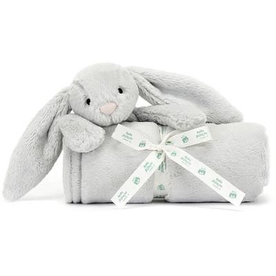 Jellycat Bashful Silver Bunny Blankie, 28"