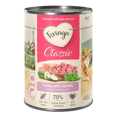 24x400g Salmon, Turkey Classic Meat Menu Feringa Wet Cat Food