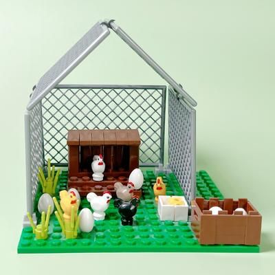 TEMU Farm Animals Building Blocks Toys, City Chickencoop Henhouse Blocks Parts, Diy Gifts