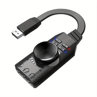 7.1 Channel External Usb Computer Game Audio Card For Gaming External Usb 3.5mm Adapter Audio Card Plug And Play Pc Laptop