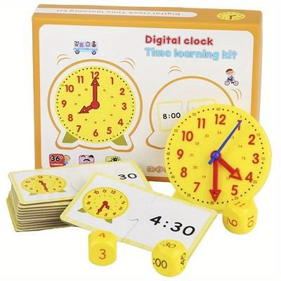 TEMU Children Clock Educational Toys, Hour Minute Second Matching Puzzle Toys, Kids' Early Preschool Teaching Aids, Digital