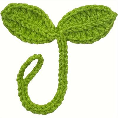 1pc Hand-woven Crochet Leaf Buds - Multifunctional Crochet Accessories And Diy Craft Cotton Yarn, Bookworm's Ideal Corner Bookmark, Unique Headphone Accessories And Cable Ties