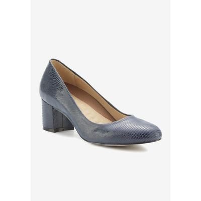 Women's Jessica Pump by Ros Hommerson in Navy Patent Lizard (Size 7 N)