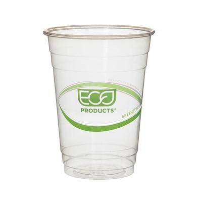 Eco Products EP-CC16-GS 16 oz GreenStripe Disposable Cold Cup - PLA, Clear, 16-oz. Capacity, Case of 1000
