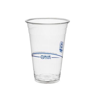 Eco Products EP-CR20 20 oz BlueStripe Disposable Cold Cup - PET, Clear, Case of 1000