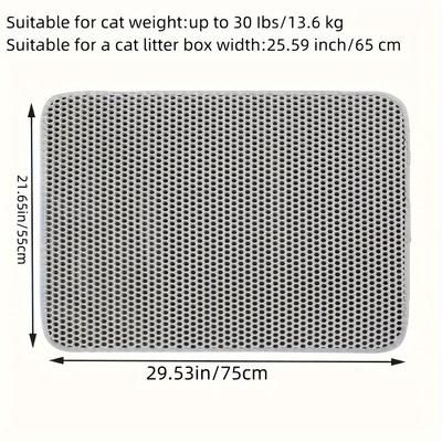 TEMU Cat Litter Mat, Beautiful Honeycomb Cat Litter Box Pad, Suitable For Cats, Double Layer, Urine Waterproof, Washable, Phthalate-free