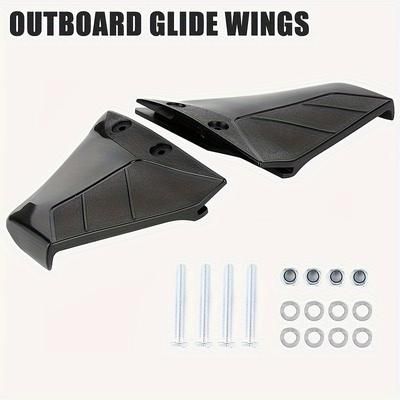 TEMU 1 Pair With Screws Outboard Fixed Wing, Outboard Glide Wings, Pp Material, Modified Balance Wing, Sliding Wing To Prevent Hull