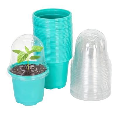 "TEMU Plant Nursery Pots With Humidity Dome 4" Green Plastic Gardening Pot Planting Containers Cups Planter Small Starter Seed Starting Trays 36 Set"