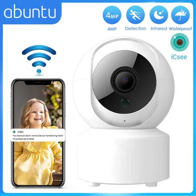 ABUNTU 4MP Mini WiFi Camera Indoor 3MP Surveillance Camera For Babay Pet Monitor Home Security Protection Human Detection ICSEE
