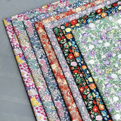 Pastoral Plants Floral 100% Cotton 40S Original Design Fabric Digital Printing for Sewing Cloth Dresses Skirt Kids Designer