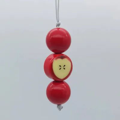 2025 New Bead Phone Charms Pendant Cute Fruit Big Red Ball Key Chain For iPhone 15 Camera Airpods Earphone Books Schoolbag Case