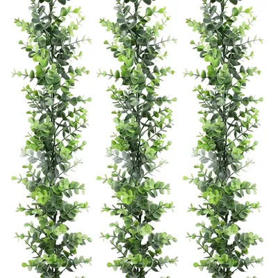 Artificial Silver Eucalyptus Greenery Garland Eucalyptus Leaves Dollar Vines Plant Wall for Wedding Arch Faux Garland Decor