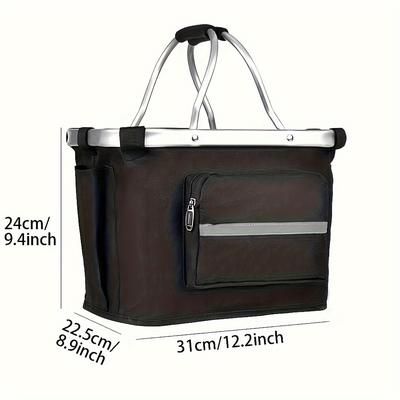TEMU 1pc Detachable Bike Basket, Bicycle Handlebar Basket For Pet, Shopping, Commuter, Camping And Outdoor