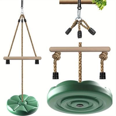 TEMU Swing For Kids Disc Swing Tree Swing Set Accessories Rope Swing Adjustable Swing Set With 3 In 1 Heavy Duty Swingset For Zipline Outdoor Backyard