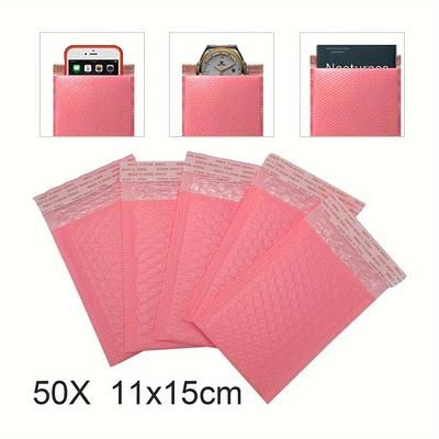 TEMU 50 Pcs Pink Mailer Wrap Envelopes Padded Mailing Shipping Packaging Bags