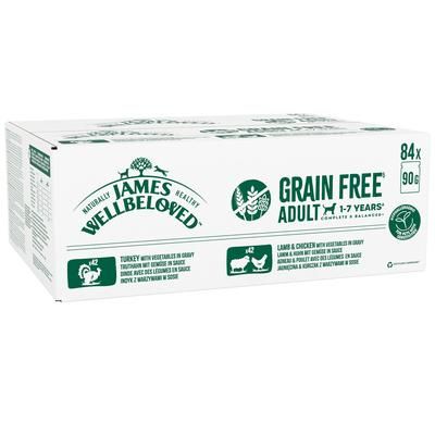 84x90g Adult Hypoallergenic Mixed Selection in Gravy Grain Free James Wellbeloved Pouches
