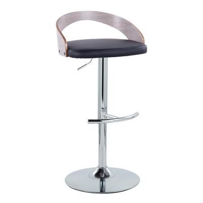 Grotto Adjustable Barstool - Set Of 2 by Lumisource in Chrome Light Gray Black