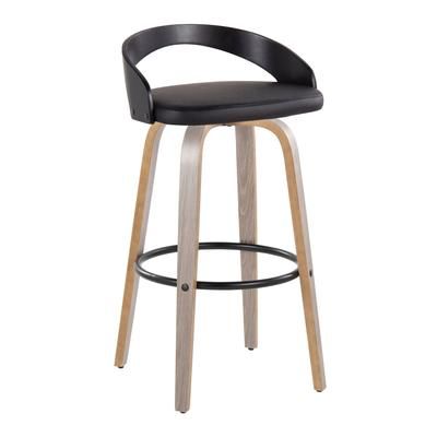 Grotto 30" Fixed-Height Barstool - Set Of 2 by Lumisource in Light Gray Black Black