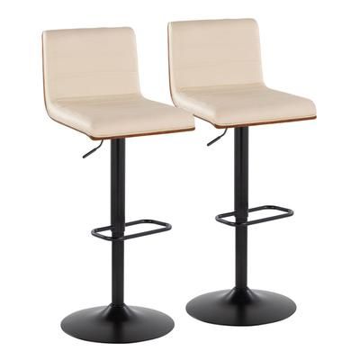 Vasari Adjustable Barstool - Set Of 2 by Lumisource in Black Walnut Cream