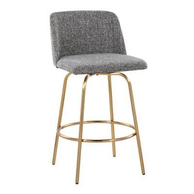Toriano 26" Fixed-Height Counter Stool - Set Of 2 by Lumisource in Grey Gold
