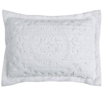Rio Collection Tufted Chenille Sham by Better Trends in White (Size STANDARD)