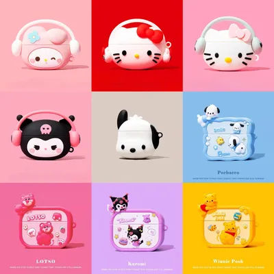 3D Music Case for Apple AirPods 1 2 3 Pro 2 Case Cute Cartoon Anime Silicone Earphone Protective Cases Accessories Headphone Box
