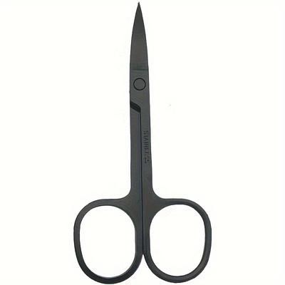 Stainless Steel Curved Facial Hair Scissors For Men - Mustache, Nose, Beard, Eyebrows, Eyelashes And Ear Hair Cutting Scissors - Professional Stainless Steel Trimming Scissors