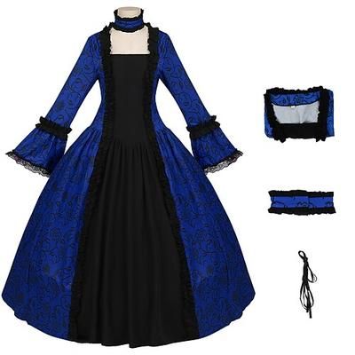 Rococò 18° Secolo Abito da cocktail Vestito Costume Cosplay Signora Geometrico Abito da ballo Costume Per donna Reale Halloween Carnevale Mascherata Balli di fine anno Festa / Sera Carnevale di