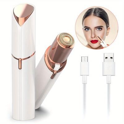 TEMU Hatteker Portable Electric Epilator - Usb Rechargeable Lipstick Shaver For Women, Mini Hair Removal & Eyebrow Trimmer