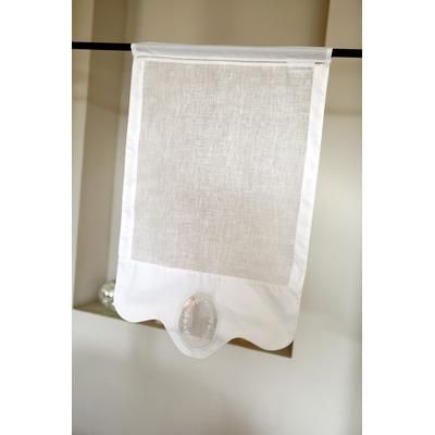 Tendina in lino bianca con ricami 60X120 CM