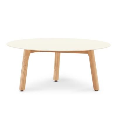 Tavolino basso rotondo in teak e alluminio mocca 80cm