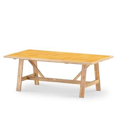 Tavolo da pranzo giardino in legno e ceramica mustard 205x105
