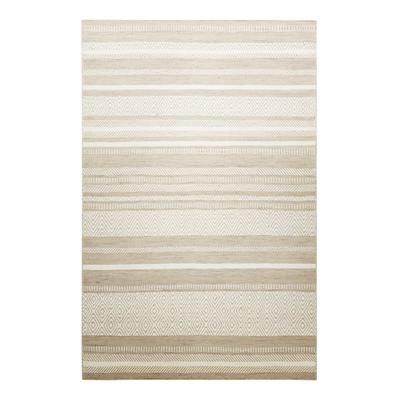 Tappeto intessuto a mano 100% lana naturale sabbia/crema 130x190