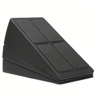 TEMU Black Epp Stretching Board - Adjustable Calf Stretcher, Heel & Deep Squat Foot Pad For Fitness Training, Polypropylene Material, For Balance & Strength, Workout Accessories