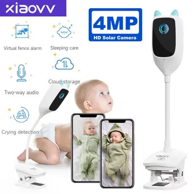Baby monitor per interni con rilevamento pianto ad alta definizione WiFi 4MP 2K Visione notturna a