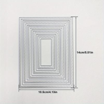 TEMU Rectangle Dotted Effect Box Metal Cutting Dies Stencils For Diy Scrapbooking Decorative Embossing Diy Paper Cards