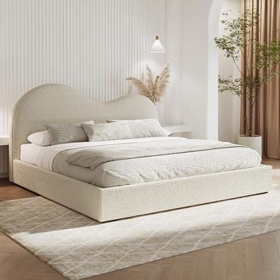 Queen Size Platform Bed Frame with Upholstered Headboard, Wooden Slat Support, No Box Spring Needed, Easy Assembly