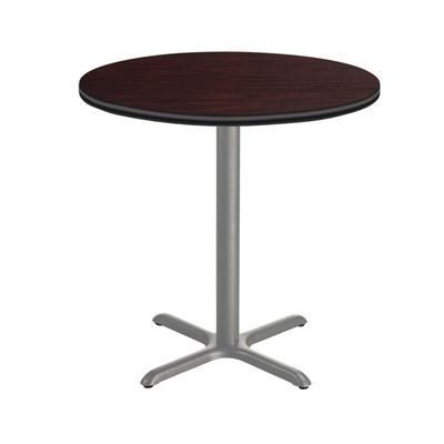 National Public Seating CTG13636XBPBTMMY 36" Round Bar Height Table - Mahogany Laminate Top, Steel Base