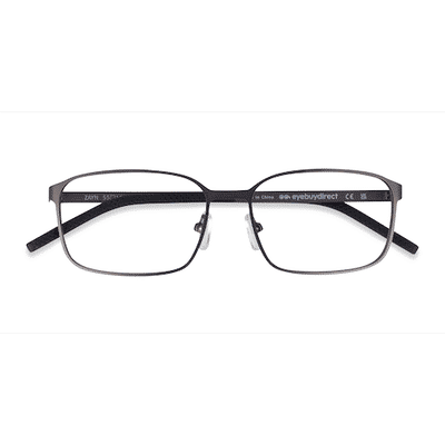 Unisex s rectangle Matte Gunmetal Metal Prescription eyeglasses - Eyebuydirect s Zayn