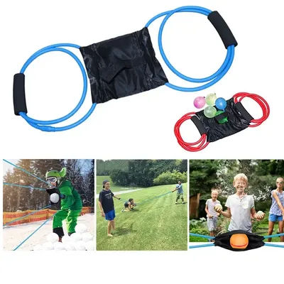 Water balloon 3 person launcher Water ball launcher Elastic ball bomb launcher Water balloon launch Outdoor Entertainment Toys