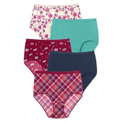 Plus Size Women's Cotton Brief 5-Pack by Comfort Choice in Fall Harvest Pack (Size 12) Underwear